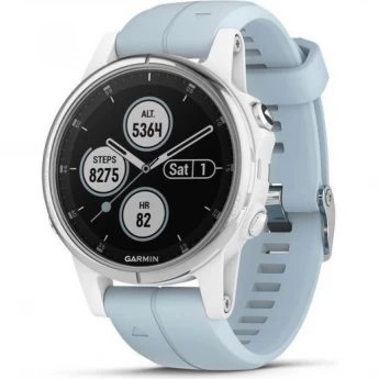 Часы GARMIN FENIX 5S PLUS белые с голубым ремешком