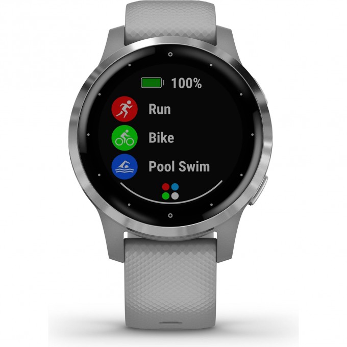 Часы GARMIN VIVOACTIVE 4s серые с серебристым безелем 010-02172-03