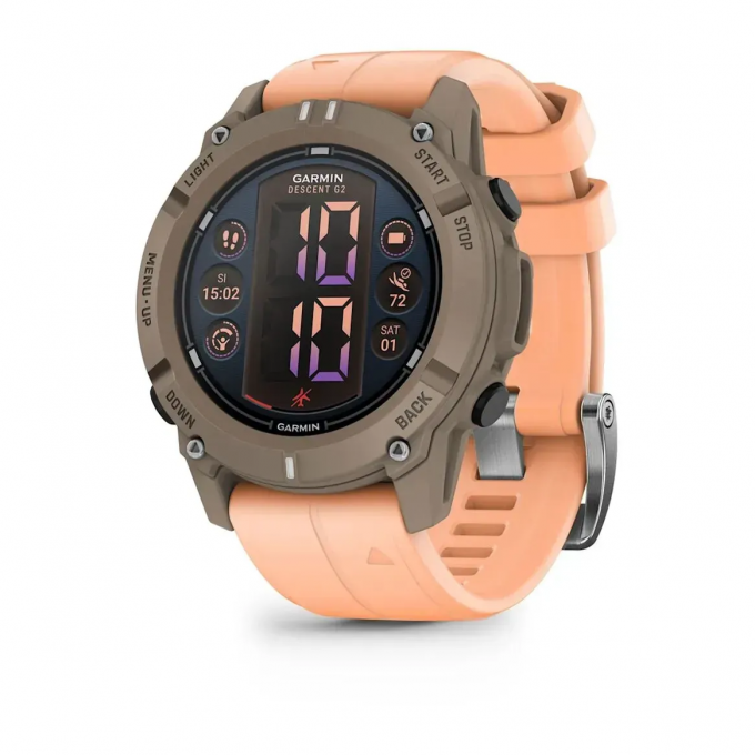 Смарт-часы GARMIN DESCENT G2 цвета палома с ремешком цвета розовая ракушка 010-02986-01 Смарт-часы GARMIN DESCENT G2 цвета палома с ремешком цвета розовая ракушка 010-02986-01