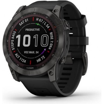 Часы GARMIN FENIX 7 Sapphire карбон серый с силиконовым ремешком
