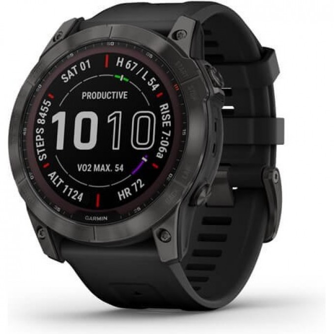 Часы GARMIN FENIX 7 Sapphire карбон серый с силиконовым ремешком 010-02541-11G Часы GARMIN FENIX 7 Sapphire карбон серый с силиконовым ремешком 010-02541-11G